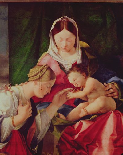 The Mystic Marriage of Saint Catherine (detail) by Lorenzo Lotto